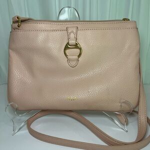 Lauren Ralph Lauren Blush Leather Crossbody Bag